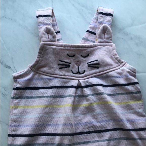 😻 Pink cotton cat Hanna Andersson overalls - 75cm - Picture 3 of 5